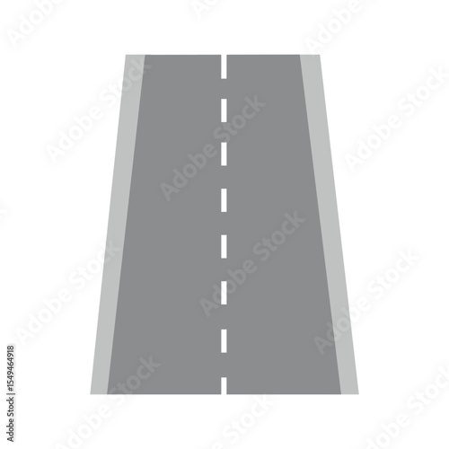 Road or highway design vector illustration. Straight road on white background.