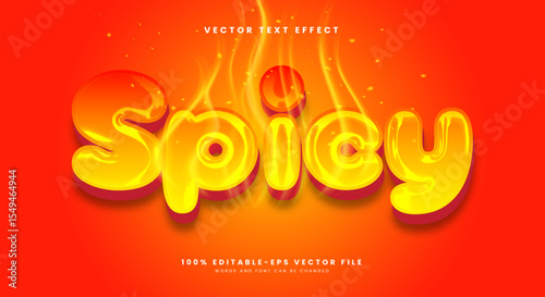 Spicy 3d Chrome Style editable text effect template Suitable for fire theme