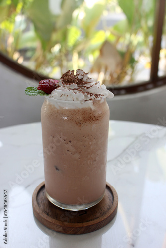chocolate mousse with whipped cream