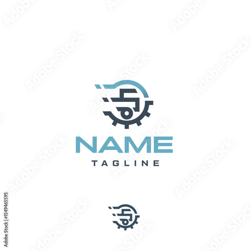 Truck transportation spare parts transport repair vector logo