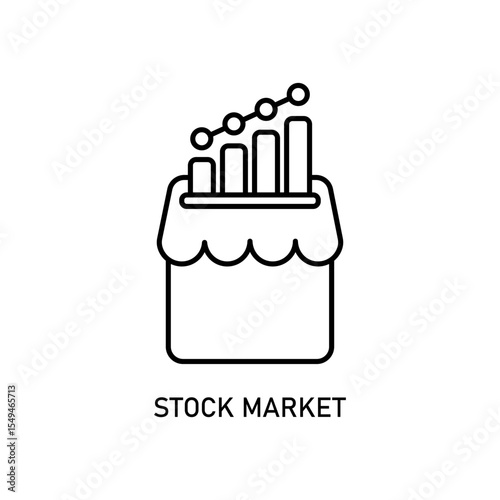 Icon a stock market, isolated against a clean background.