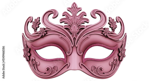 Isolated Pink Masquerade Mask