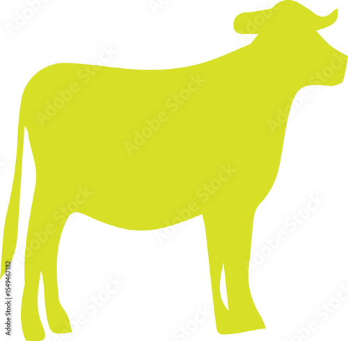 Cute Cow Cartoon Silhouette Vector - Farm Animal Icon Isolated on White for Dairy Logos, Kids Decor & Agriculture Branding