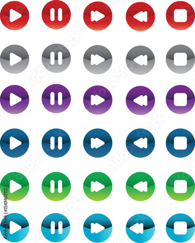 Multimedia option buttons vectör design 