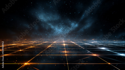 Wallpaper Mural Dark, empty world Minimalistic virtual Futuristic reality with geometric shapes and floating structures, bright light source, floating, smooth gradient, Empty digital world with softly lit clean lines Torontodigital.ca