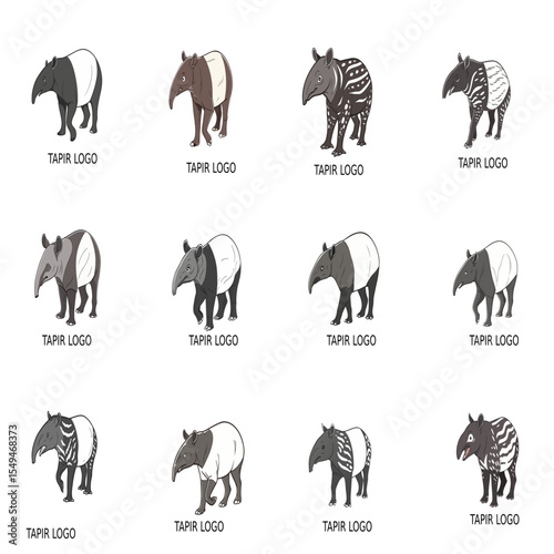 tapir animals set