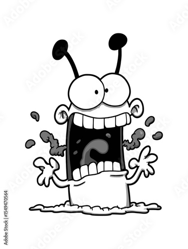 Cartoon snail character with exaggerated expressions and emotions