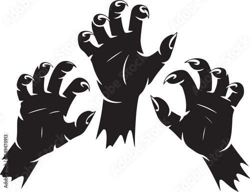 Three clawed monster hands halloween graphic