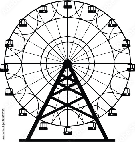 Ferris wheel isolated on transparent background