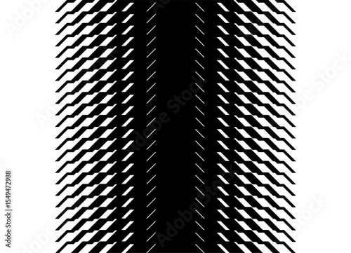 Seamless Vector Transition from Black to White with Broken Lines. Modern Design Element, Divided Vector Background. Monochrome Pattern