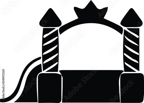 Black bounce house isolated on transparent background