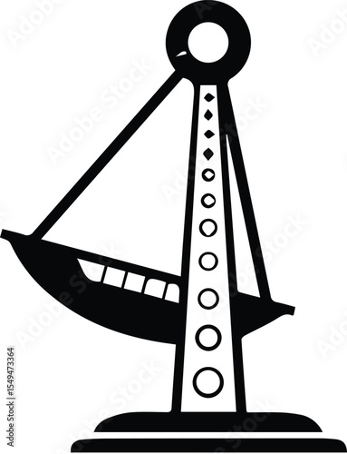 Swing ride silhouette isolated on transparent background