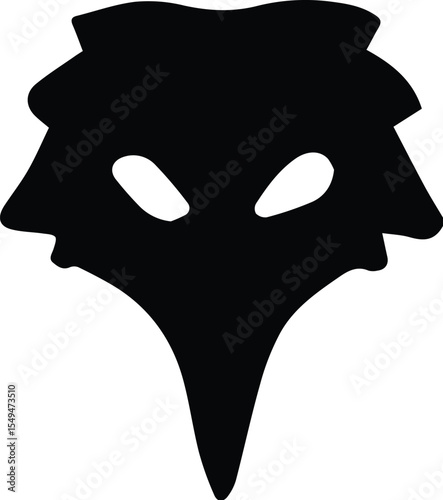 Black fox mask isolated on transparent background
