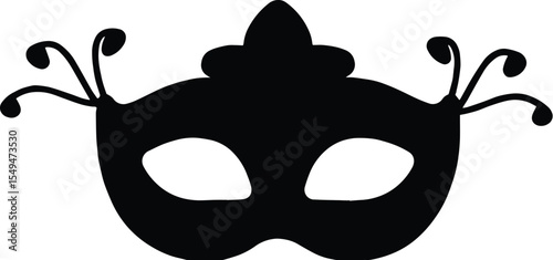 Silhouette of a simple mask isolated on transparent background