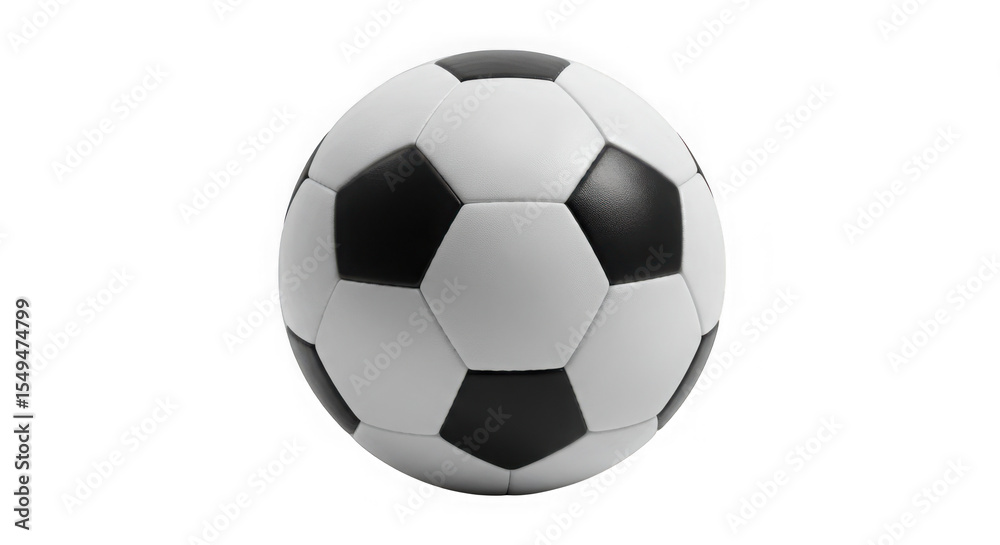 Fototapeta premium Classic black and white soccer ball isolated on transparent background