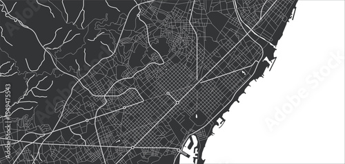 Layered editable vector illustration outline of Barcelona,Spain.