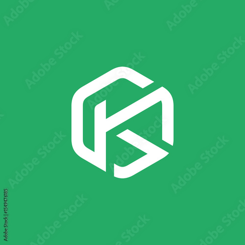 Hexagon Letter K Logo design vector template