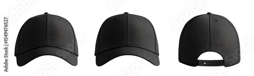 Three dark gray baseball caps (1)
