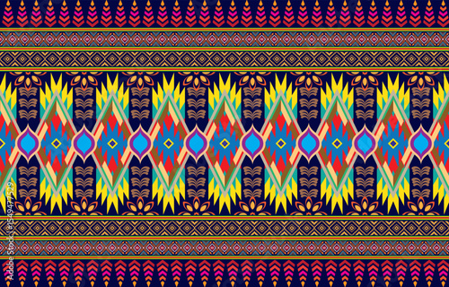 Retro Navajo tribe vector seamless design in various colors. Print of Aztec Fancy Geometric Art. Wallpaper, Fabric Design, Fabric, Paper, Cover, Textile, Weave, and Wrap are all terms that can be used