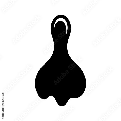 Stylized black silhouette of a pendant shape item