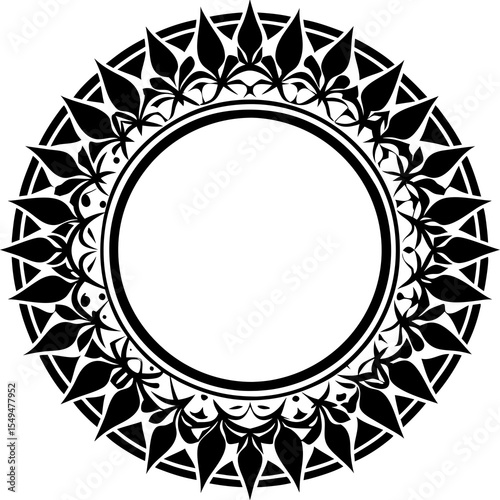 Floral mandala circle design isolated on white background