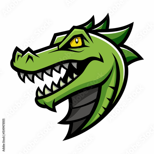 Ferocious crocodile head isolated on white background