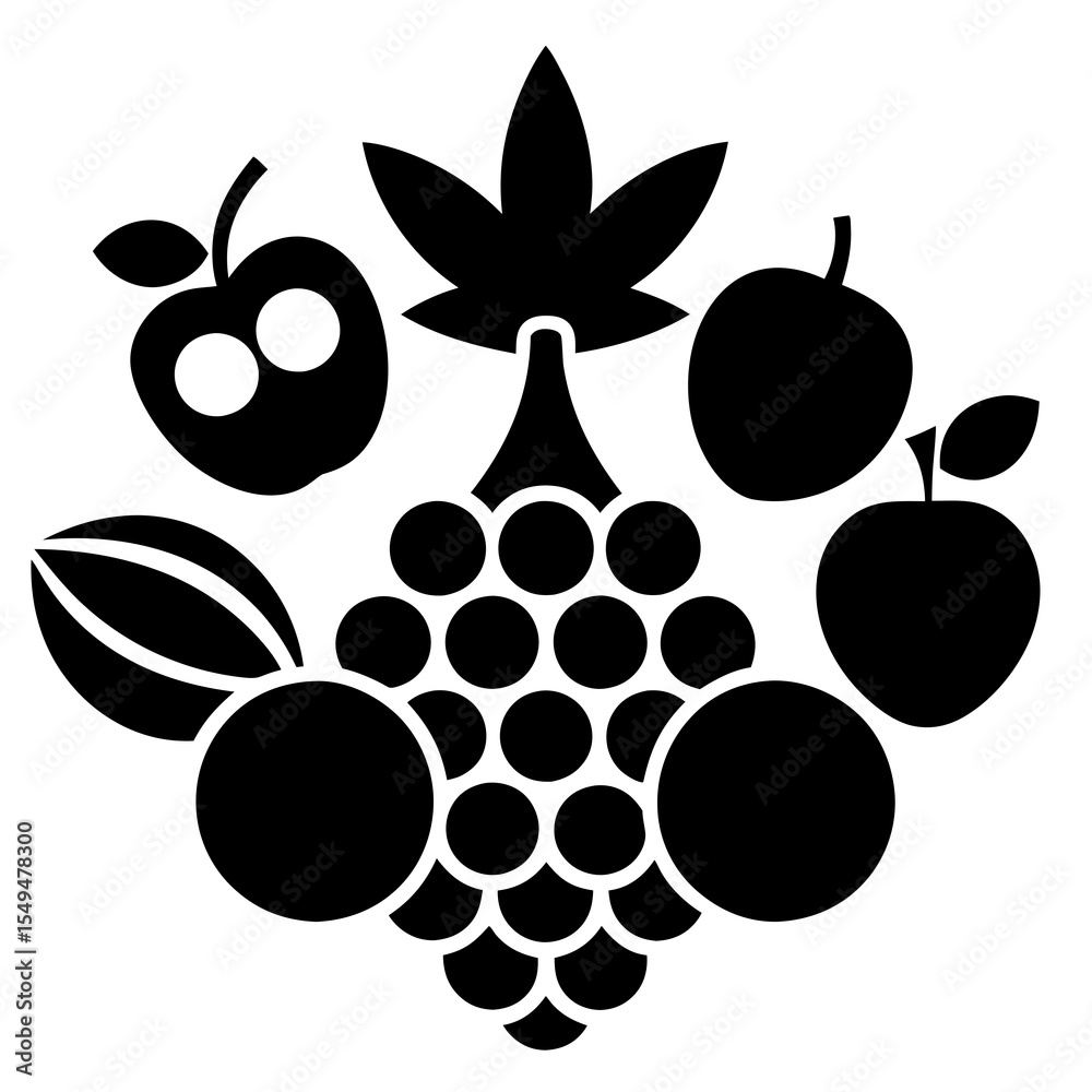 Fototapeta premium Assortment of fruits isolated on white background