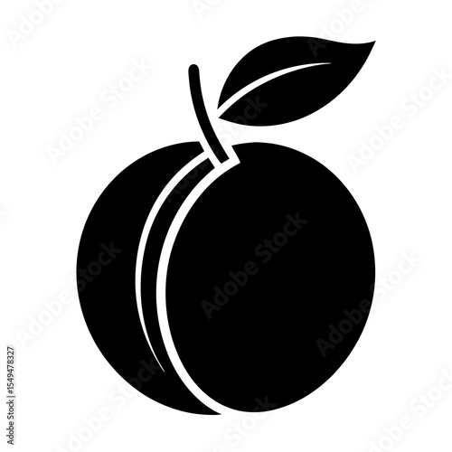 Single plum isolated on white background