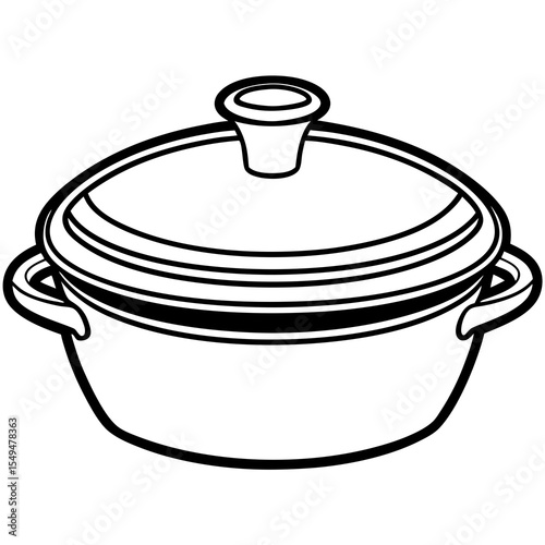 Casserole dish with lid isolated on white background
