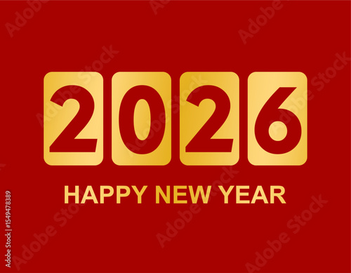Happy new year 2026 background design for greeting card banner poster number 2026