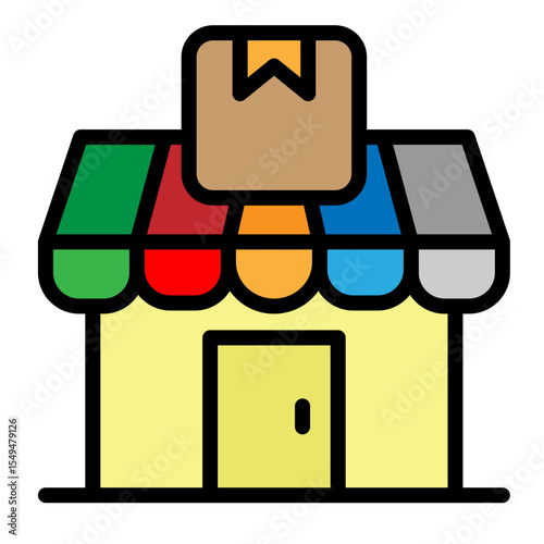 Retail Distribution Vector Filled Icon Design