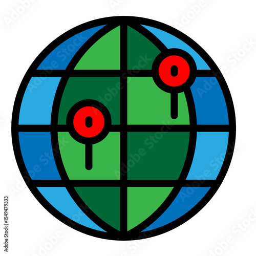 Emerging Market Strategy Vector Filled Icon Design