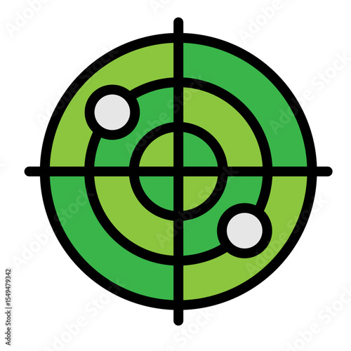 Customer Reach Radar Vector Filled Icon Design