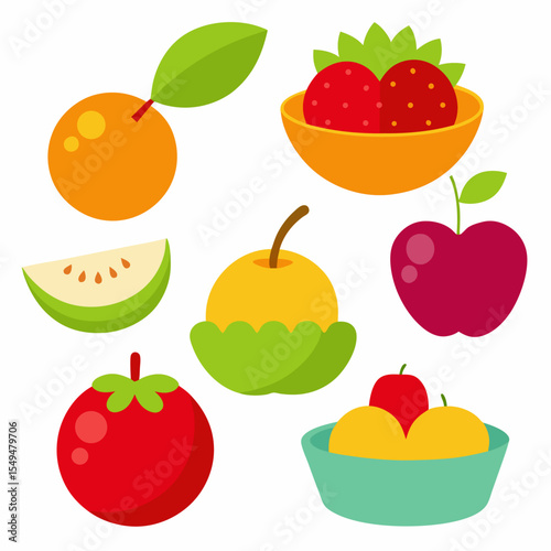 Fruit Dessert Collection: A vibrant assortment of delectable fruit desserts, each artfully arranged and inviting the senses. A visual feast for the eye and the palate.