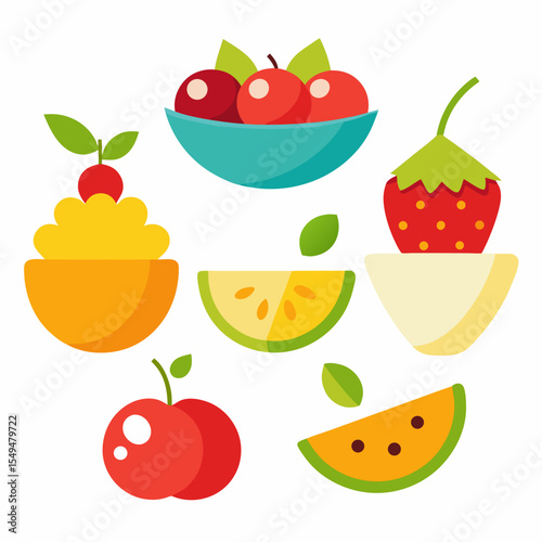 Fruit Dessert Collection: A vibrant assortment of delectable fruit desserts, each artfully arranged and inviting the senses. A visual feast for the eye and the palate.
