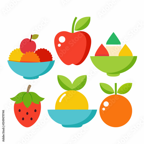 Fruit Dessert Collection: A vibrant assortment of delectable fruit desserts, each artfully arranged and inviting the senses. A visual feast for the eye and the palate.