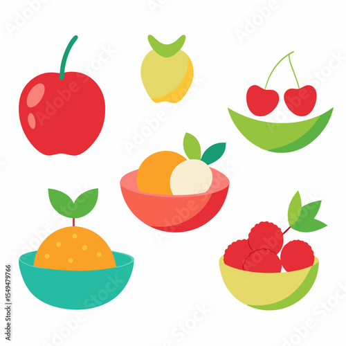Fruit Dessert Collection: A vibrant assortment of delectable fruit desserts, each artfully arranged and inviting the senses. A visual feast for the eye and the palate.