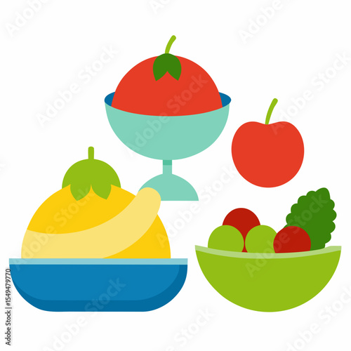 Fruit Dessert Collection: A vibrant assortment of delectable fruit desserts, each artfully arranged and inviting the senses. A visual feast for the eye and the palate.