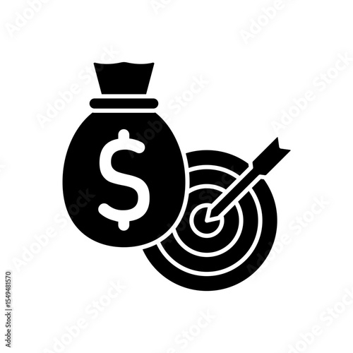 Icon a financial goals, isolated against a clean background.