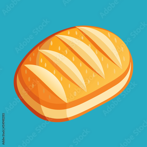 Delicious Loaf of Crusty Bread Illustration