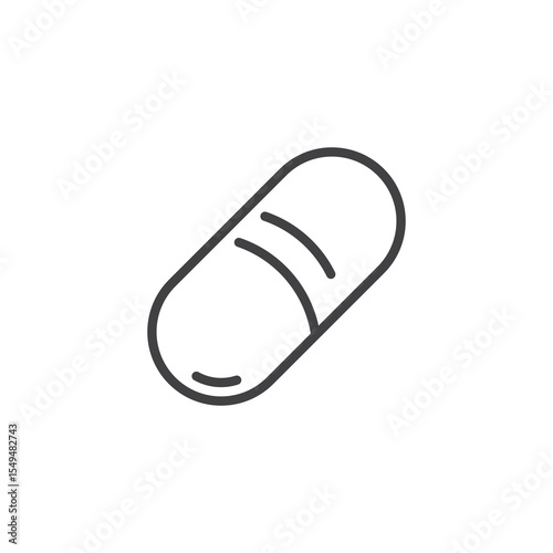 Pill capsule line icon