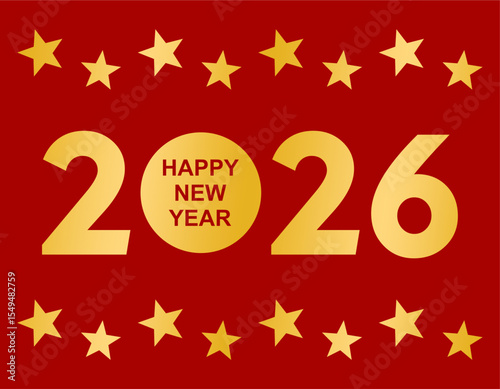 Happy new year 2026 background design for greeting card banner poster number 2026