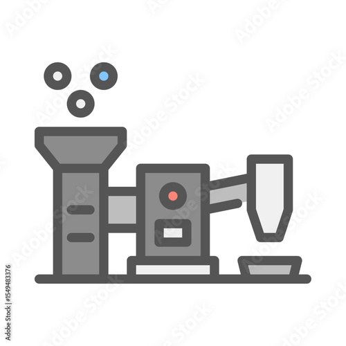 recycle machine filled outline icon. manufacturing color line illustration.