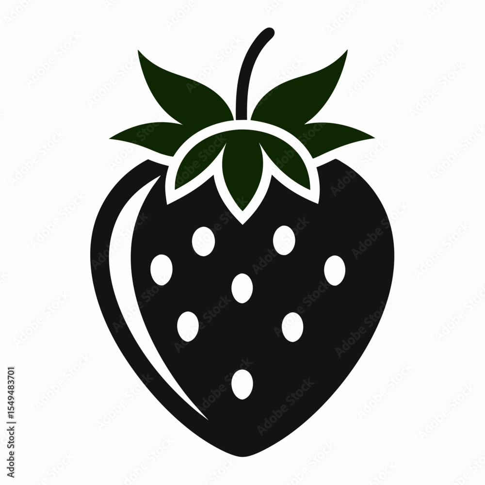 Obraz premium Strawberry fruit isolated on white background in a minimalist style