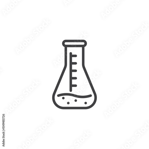 Laboratory flask line icon