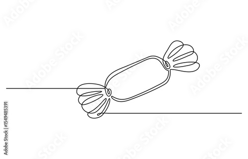 Minimalist one line drawing of a chocolate bar, blending simplicity with sweet indulgence in design. Vector Illustration.