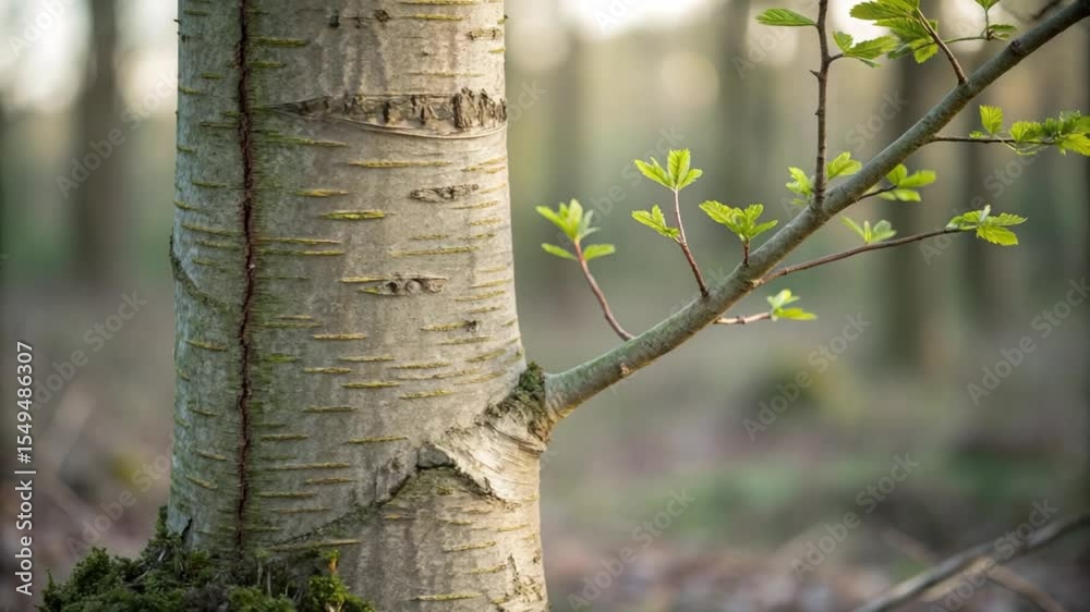 Nature's green trees with bark and leaves, from the forest woods to the park, their old trunks and branches reaching for the summer sun 4k natural video footage 