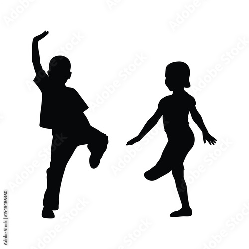 Elegant Couple Dancing Silhouette - Latin Ballroom Dance Vector