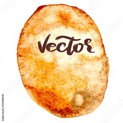 Hand Drawn Watercolor Drops Round Vector Illustration