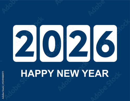 Happy new year 2026 background design for greeting card banner poster number 2026
